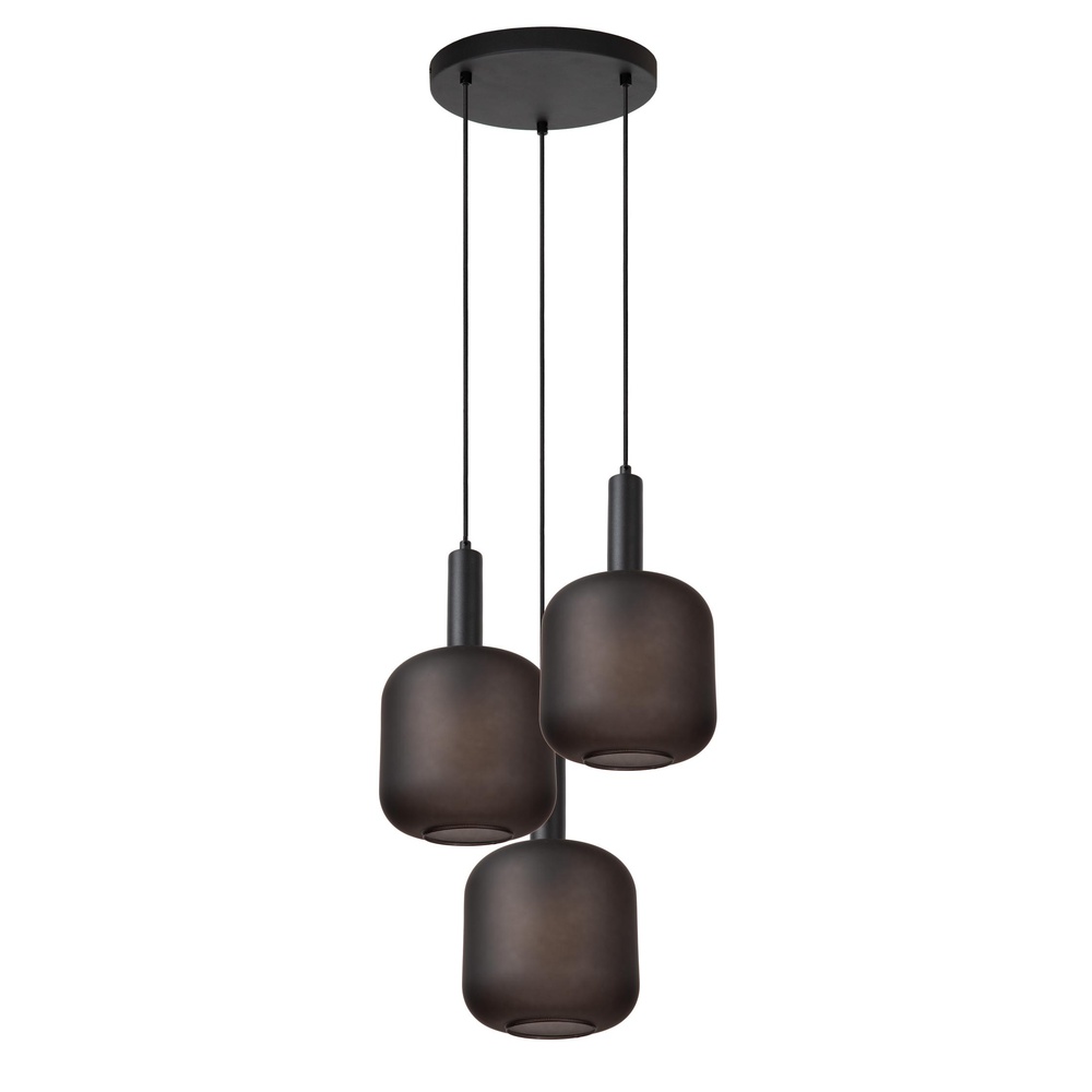 Lucide Zwarte hanglampEloise 3-lichts rond - 45405/13/30